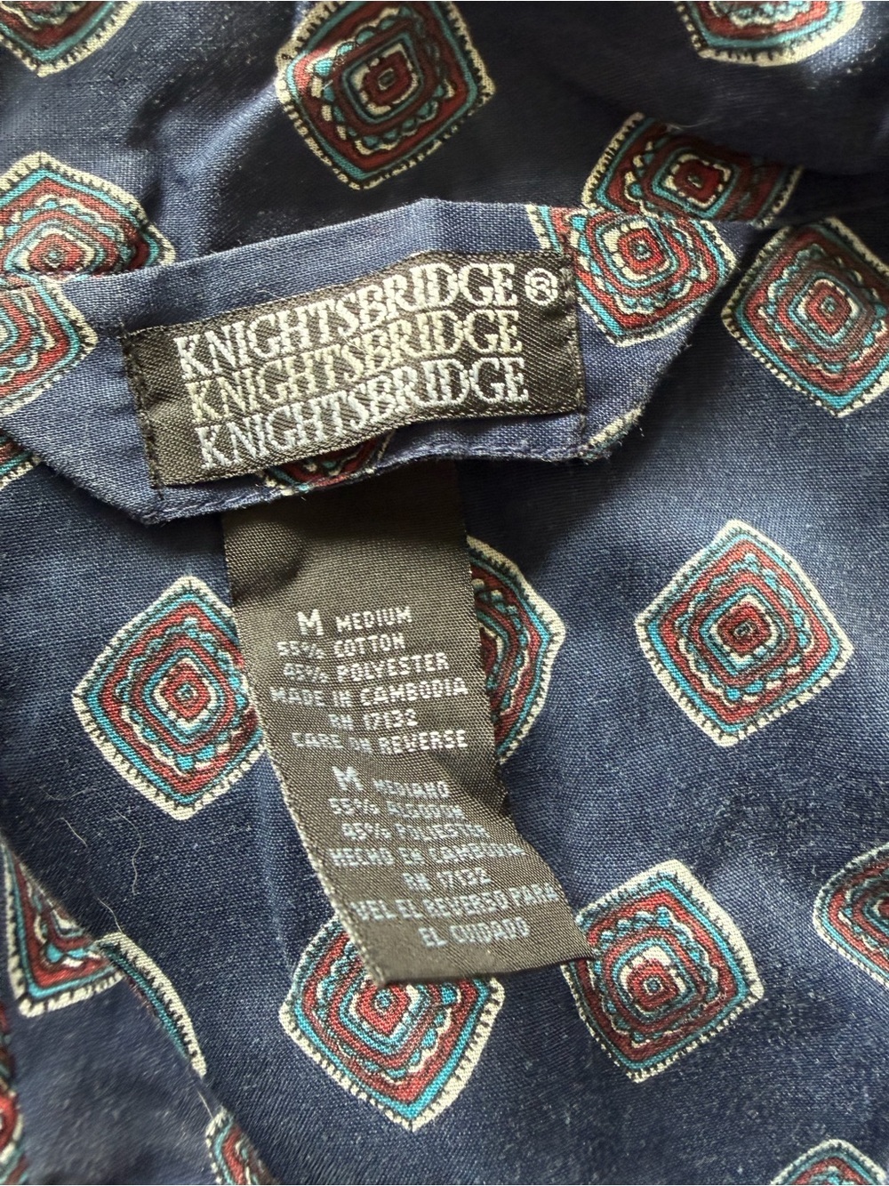 Vintage Knightsbridge Blue Patterned Pajama Set - Picture 2 of 9